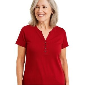 KAREN SCOTT Vintage True Red Short Sleeve Tee